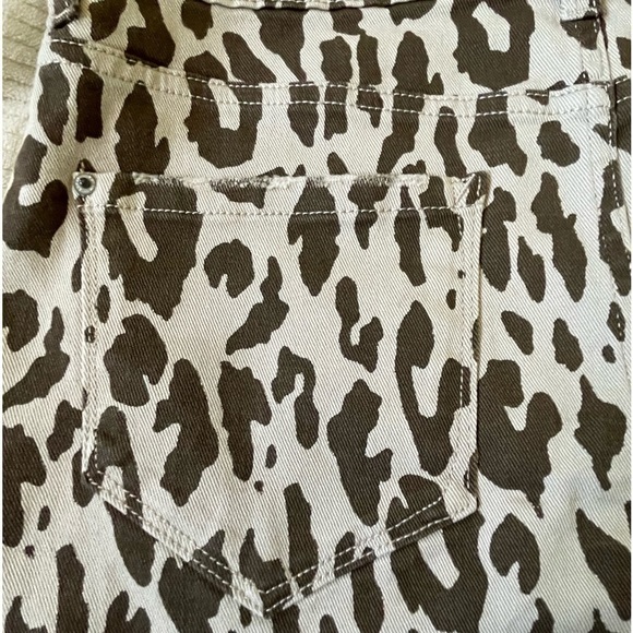 Kenzie Animal Print Mini Skirt Size 10 Stretch Denim Brown & Tan - Picture 8 of 12